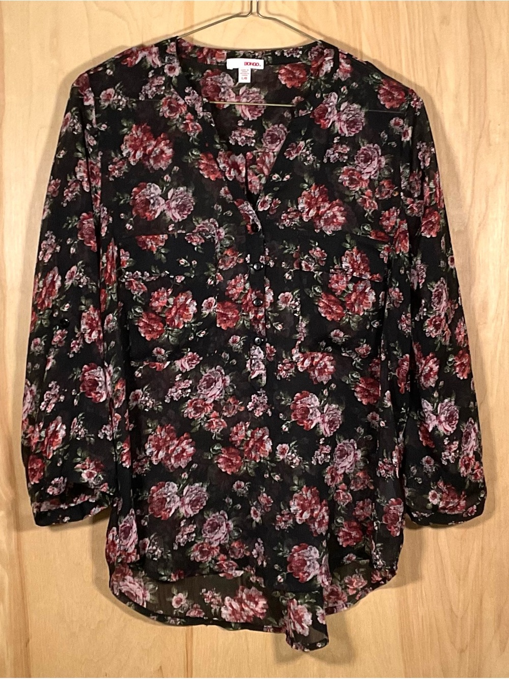 Bongo Sheer Floral Blouse - EUC